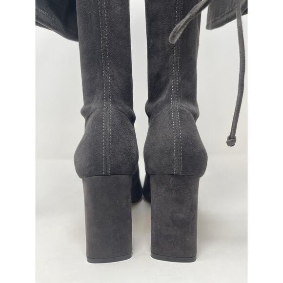 Stuart Weitzman Tipland Gray Suede Over the Knee-High Boots 9.5 - Picture 12 of 15